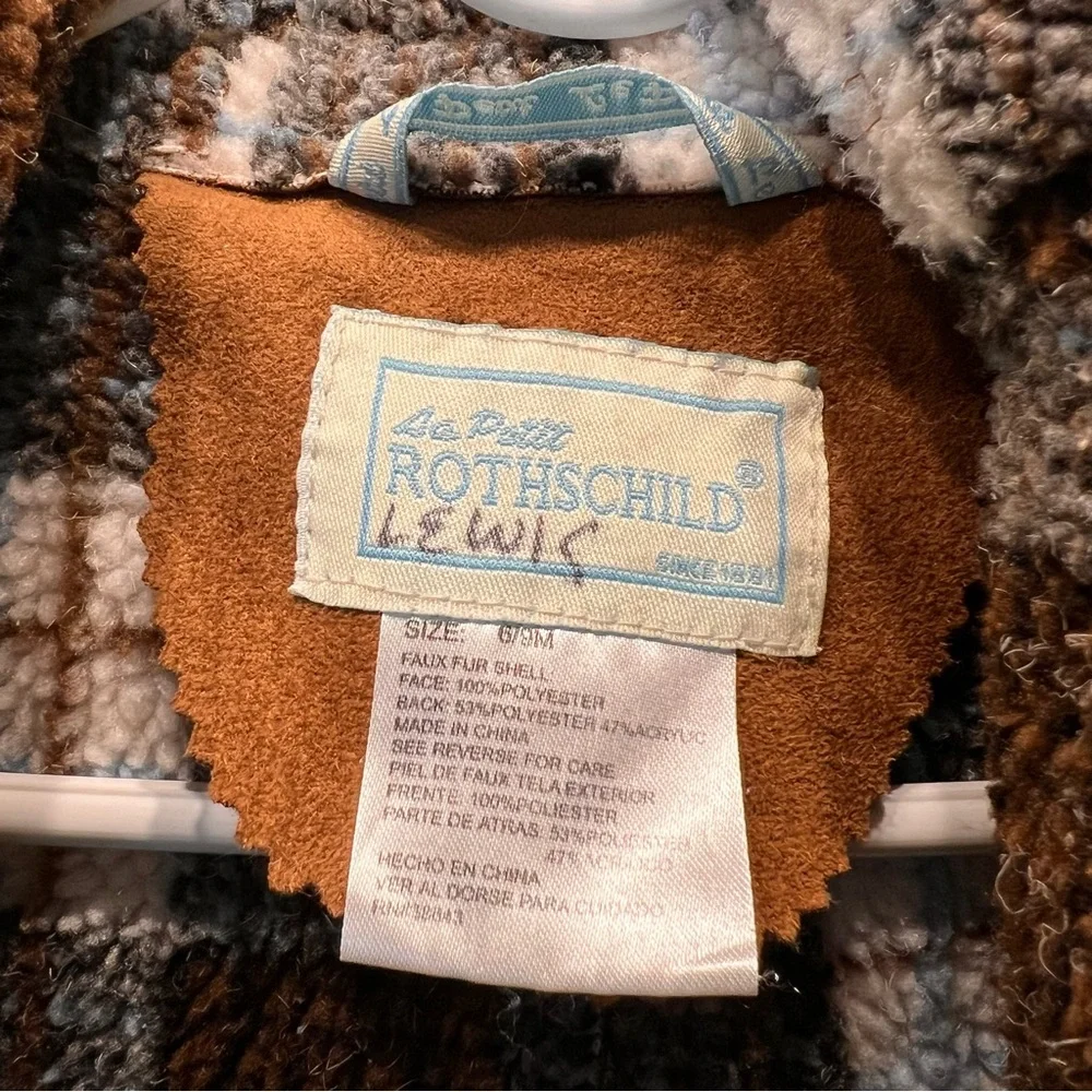 La Petite Rothschild Baby Bunting Snowsuit Suede Like Plaid Sherpa Lined 6/9‎